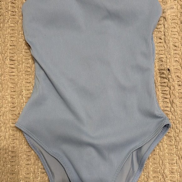 Light Blue Ribbed Swimsuit XS - Picture 1 of 2